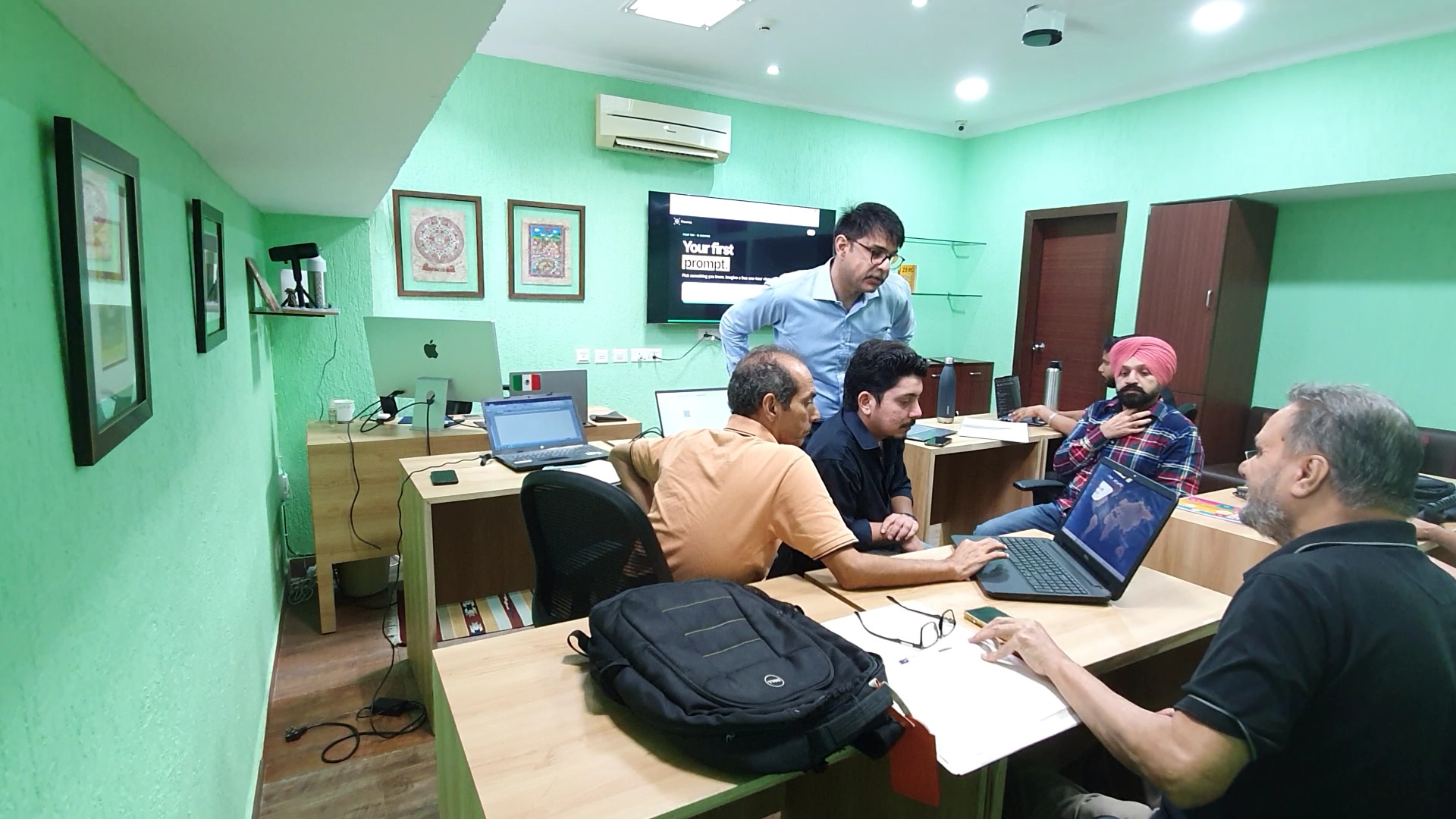 The GrowTricity classroom in Sector 33D, Chandigarh, with its eight chairs