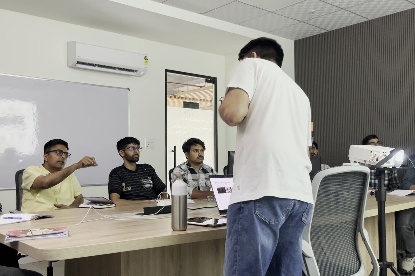 Ashish teaching a live AI class to an engaged room of students in Chandigarh